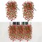 Artificial Hanging Plants Flowers for Outdoor Srpring Summer Decoration, 4pcs Fake Realistic Daisy Eucalyptus for Outdoors, Faux Plastic Greenery Long Vine Indoor Wall Patio Porch Decor, Red Brown